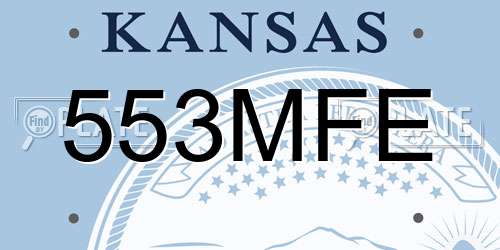 553MFE Kansas License Plate