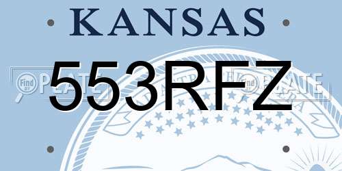 553RFZ Kansas License Plate