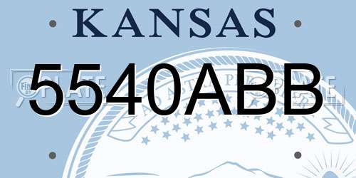 5540ABB Kansas License Plate