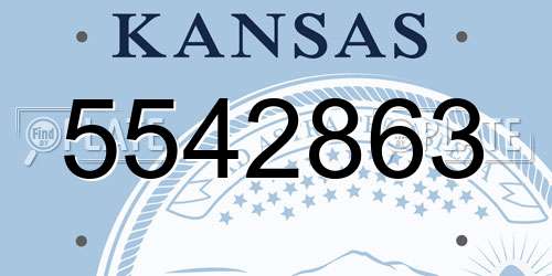 5542863 Kansas License Plate