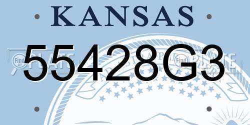 55428G3 Kansas License Plate