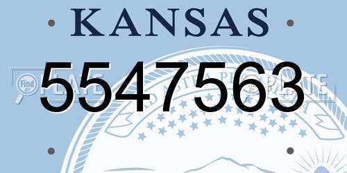 5547563 Kansas License Plate