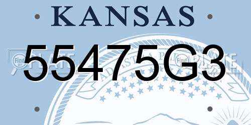 55475G3 Kansas License Plate