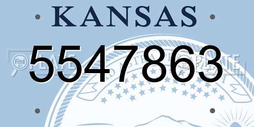 5547863 Kansas License Plate