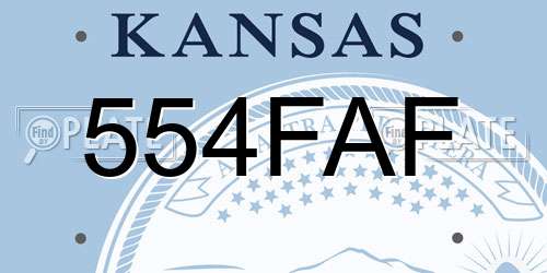 554FAF Kansas License Plate