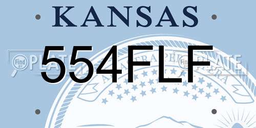 554FLF Kansas License Plate