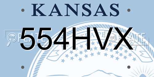 554HVX Kansas License Plate