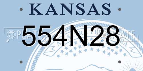 554N28 Kansas License Plate