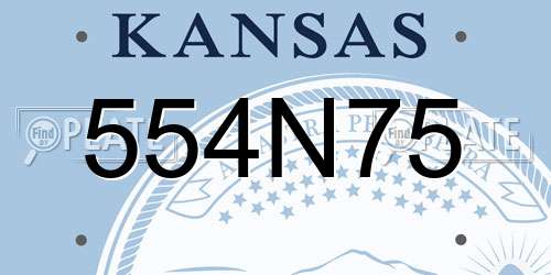 554N75 Kansas License Plate