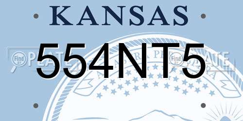 554NT5 Kansas License Plate