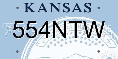 554NTW Kansas License Plate