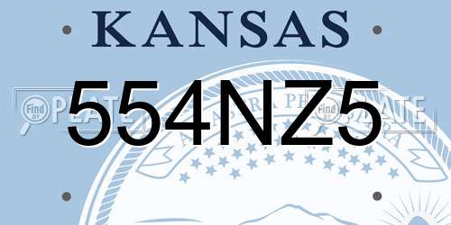 554NZ5 Kansas License Plate