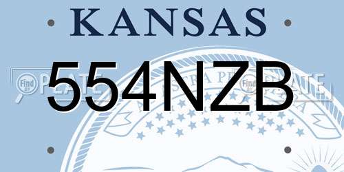 554NZB Kansas License Plate