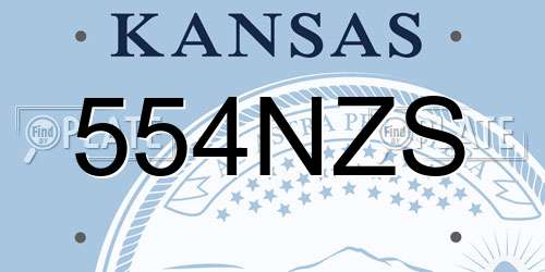 554NZS Kansas License Plate