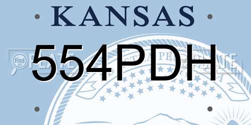 554PDH Kansas License Plate