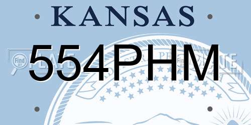 554PHM Kansas License Plate