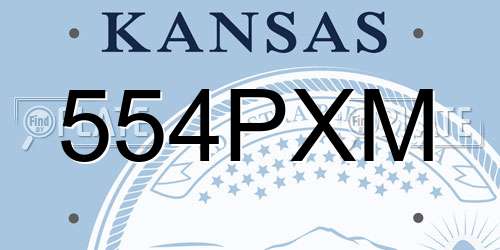 554PXM Kansas License Plate