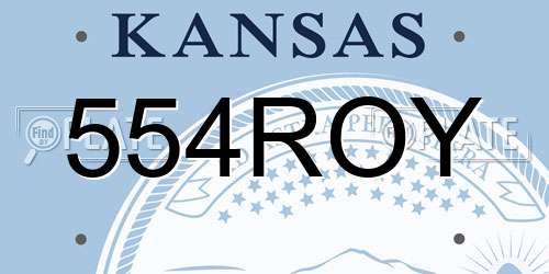 554ROY Kansas License Plate