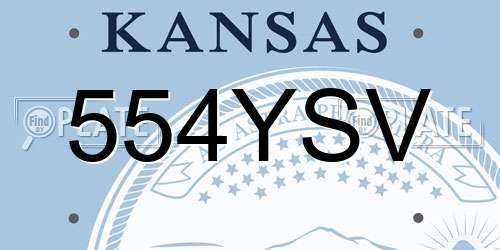 554YSV Kansas License Plate