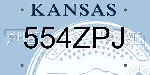 554ZPJ Kansas License Plate