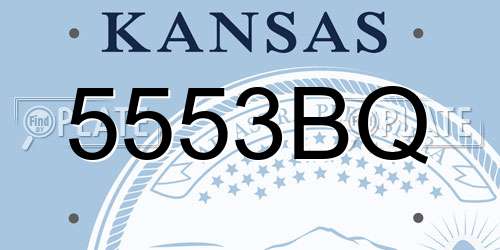 5553BQ Kansas License Plate