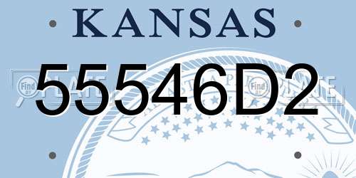 55546D2 Kansas License Plate