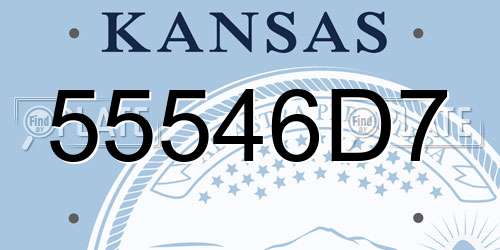 55546D7 Kansas License Plate