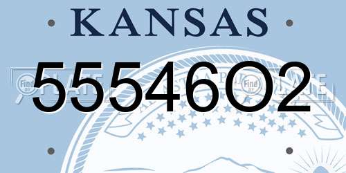55546O2 Kansas License Plate