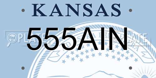 555AIN Kansas License Plate