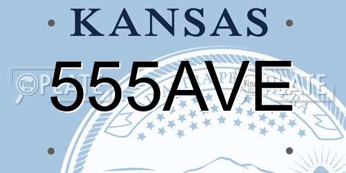 555AVE Kansas License Plate