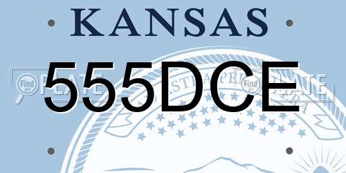 555DCE Kansas License Plate