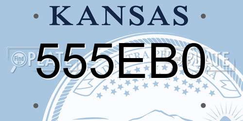 555EB0 Kansas License Plate