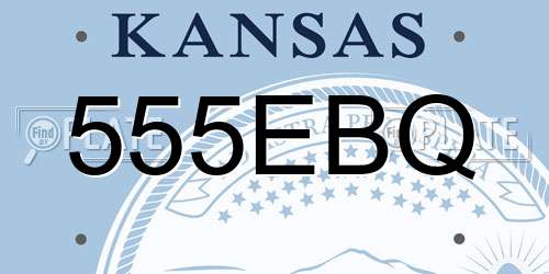 555EBQ Kansas License Plate
