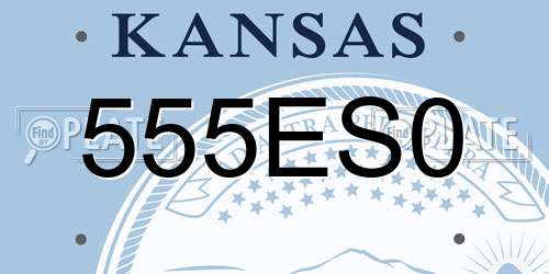 555ES0 Kansas License Plate