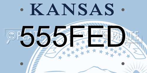 555FED Kansas License Plate