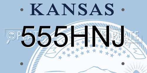 555HNJ Kansas License Plate