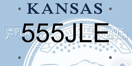 555JLE Kansas License Plate