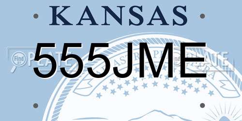 555JME Kansas License Plate