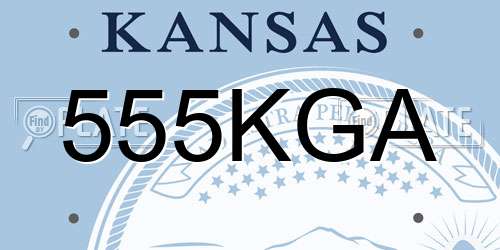 555KGA Kansas License Plate