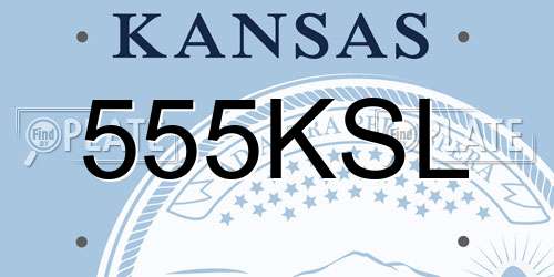 555KSL Kansas License Plate