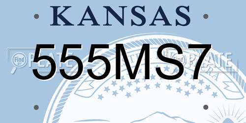 555MS7 Kansas License Plate