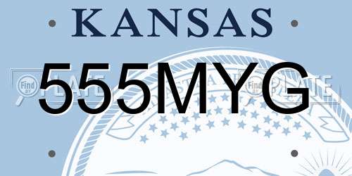555MYG Kansas License Plate