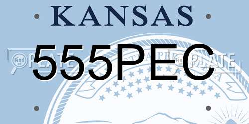 555PEC Kansas License Plate