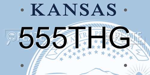 555THG Kansas License Plate