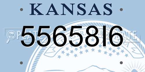 55658I6 Kansas License Plate
