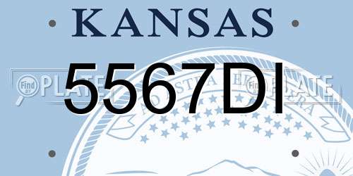 5567DI Kansas License Plate
