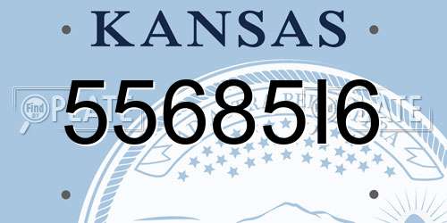 55685I6 Kansas License Plate