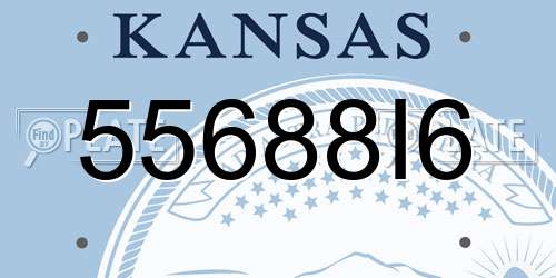 55688I6 Kansas License Plate