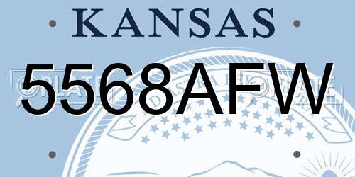 5568AFW Kansas License Plate