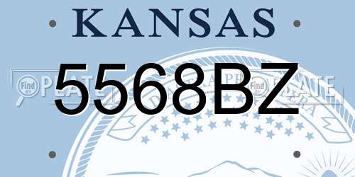 5568BZ Kansas License Plate